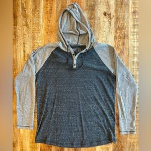 BKE Hooded waffle sweatshirt. Black/Gray. XL